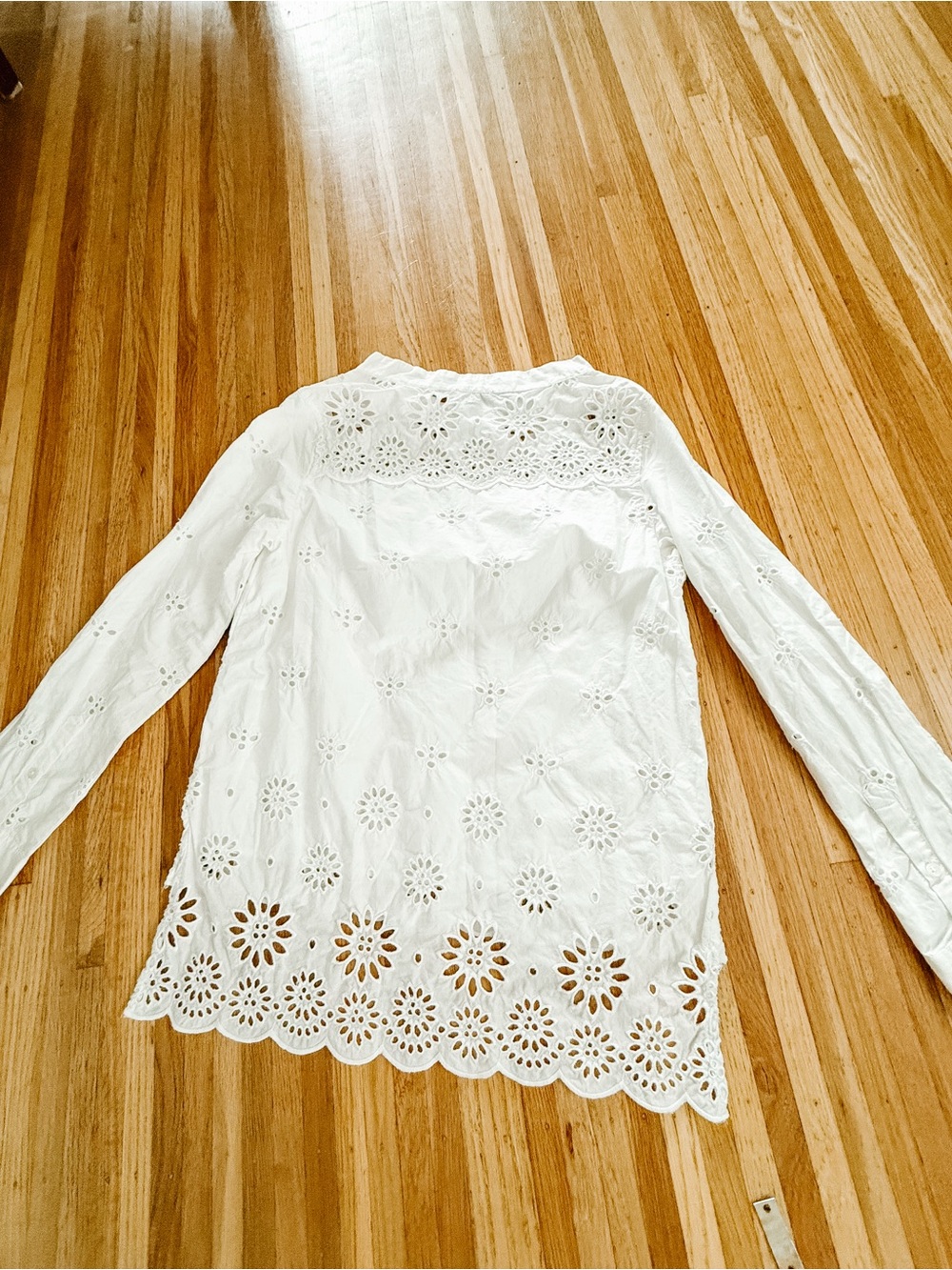 J. Crew White Eyelet Cotton Blouse